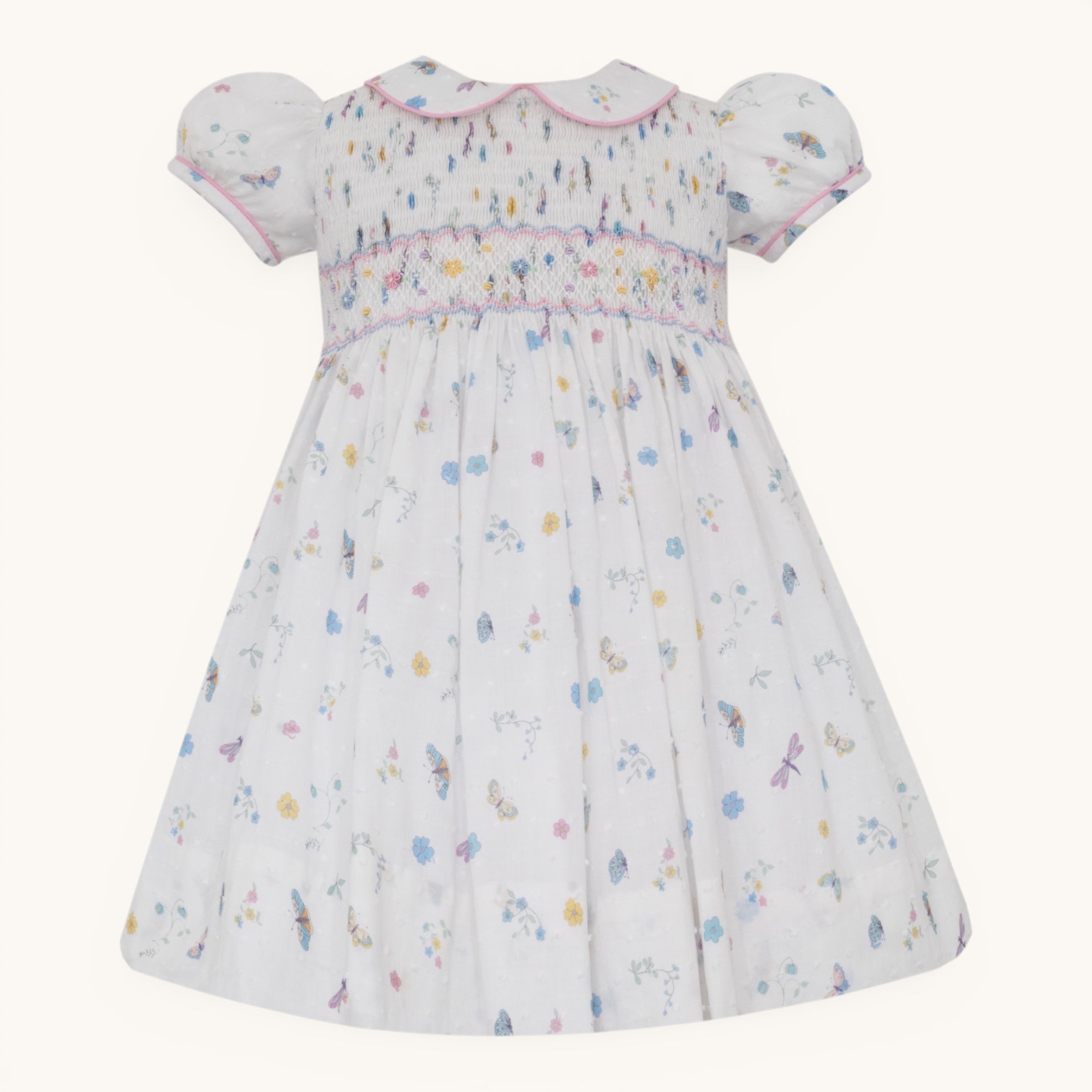 BELLAMY- White swiss dot floral dress