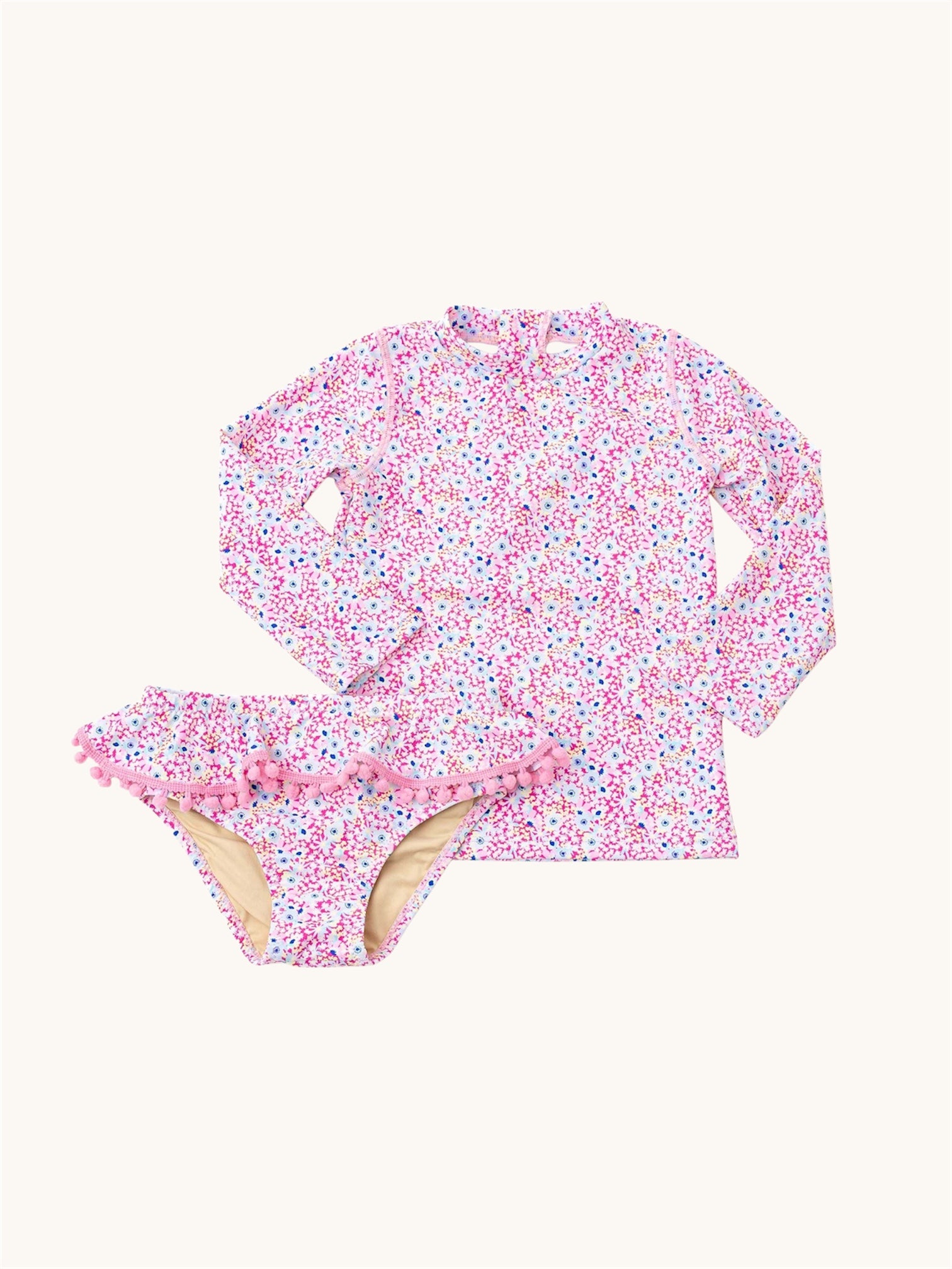 Electric Ditsy Girls Rashguard Swim Set