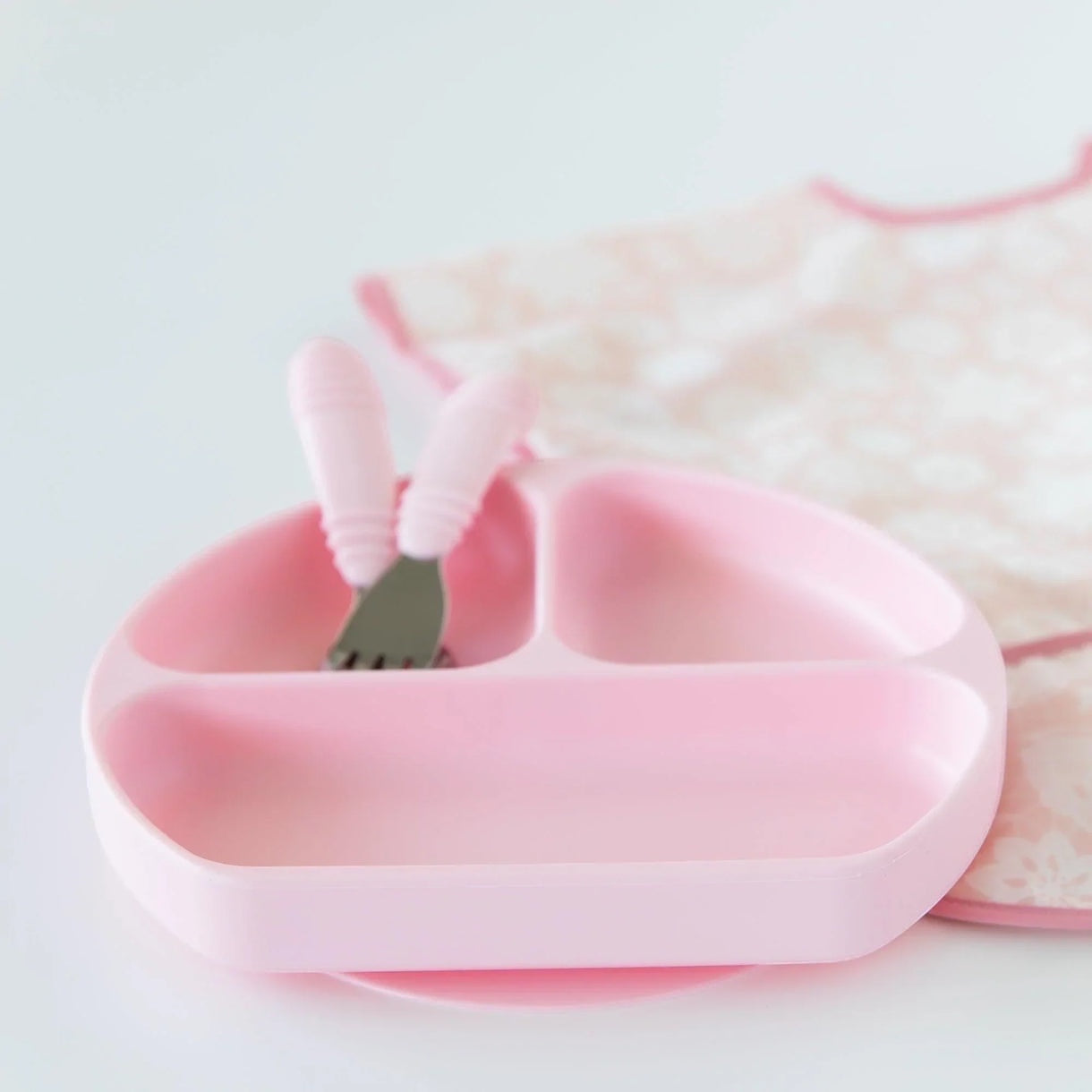 Silicone grip dish pink