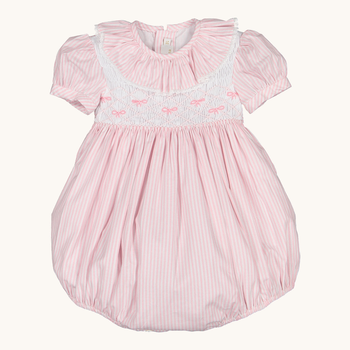 Rosé stripes Smocked Romper
