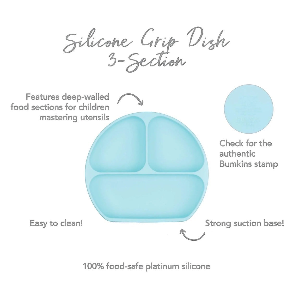Silicone grip dish blue