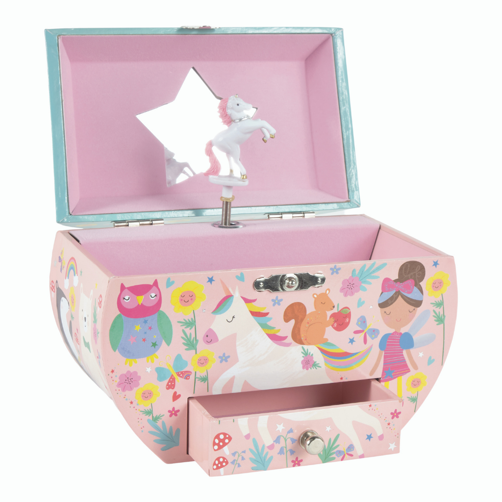 Musical Jewellery Box Oval - Rainbow Fairy