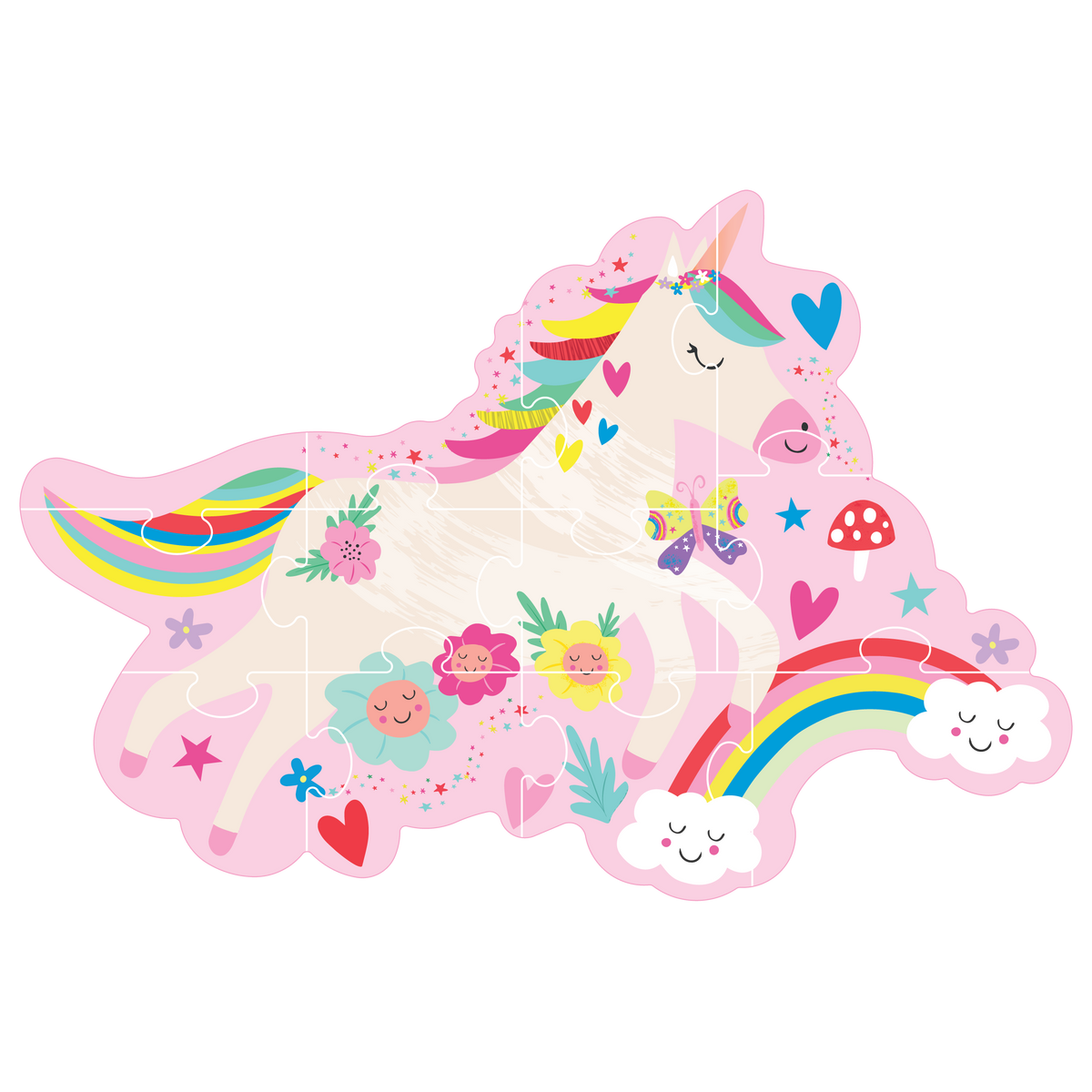 12 Piece Shaped Jigsaw - Rainbow Fairy