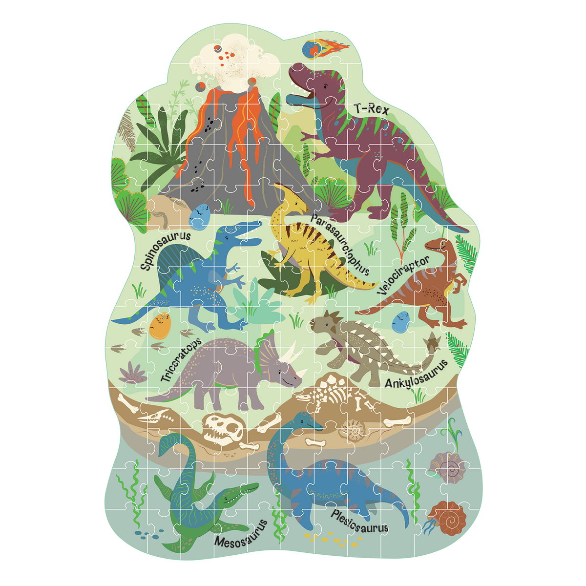 120 Piece Shaped Jigsaw - Dino