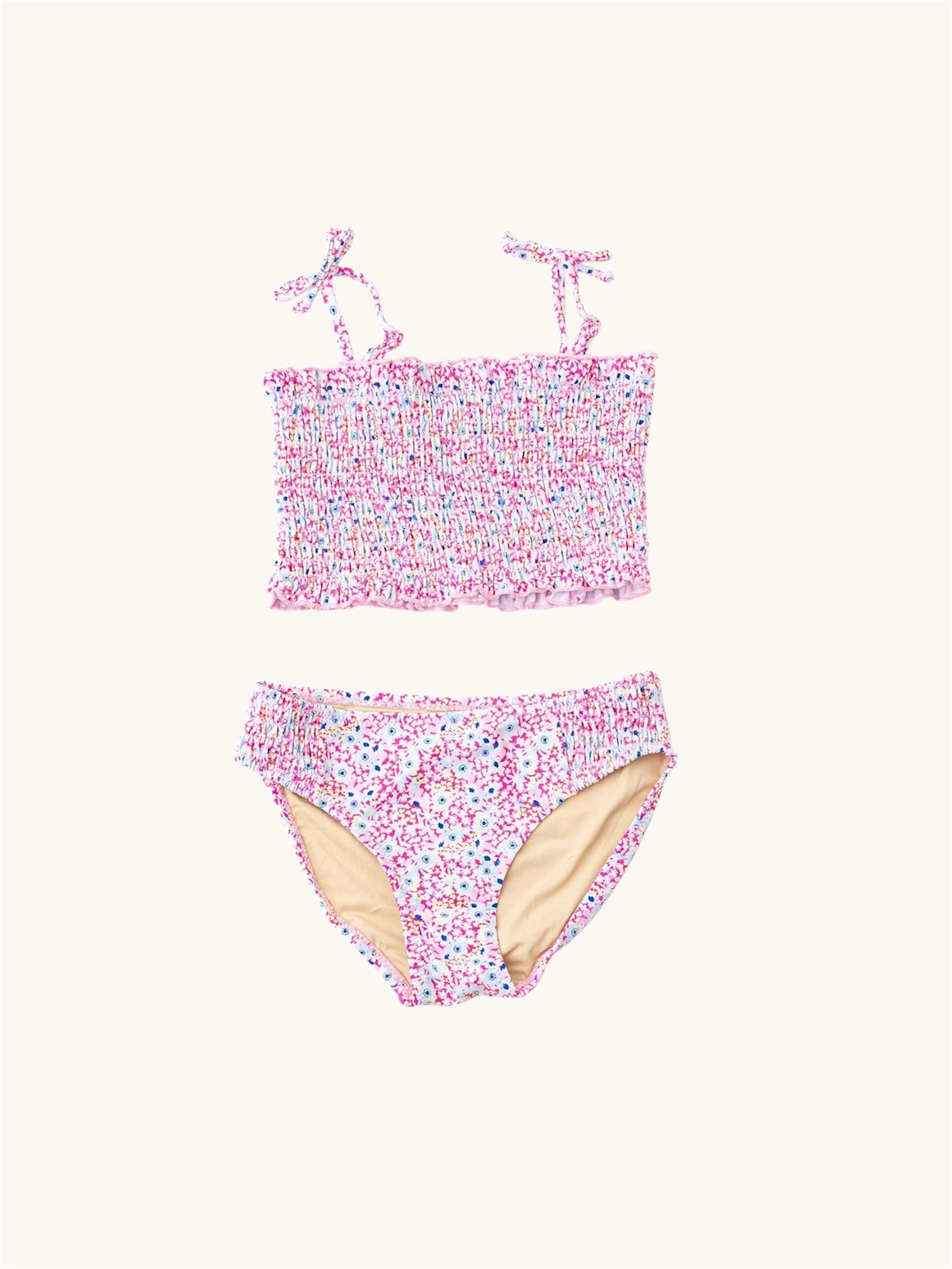 Electric Ditsy Girls Smocked Two Piece Swim
