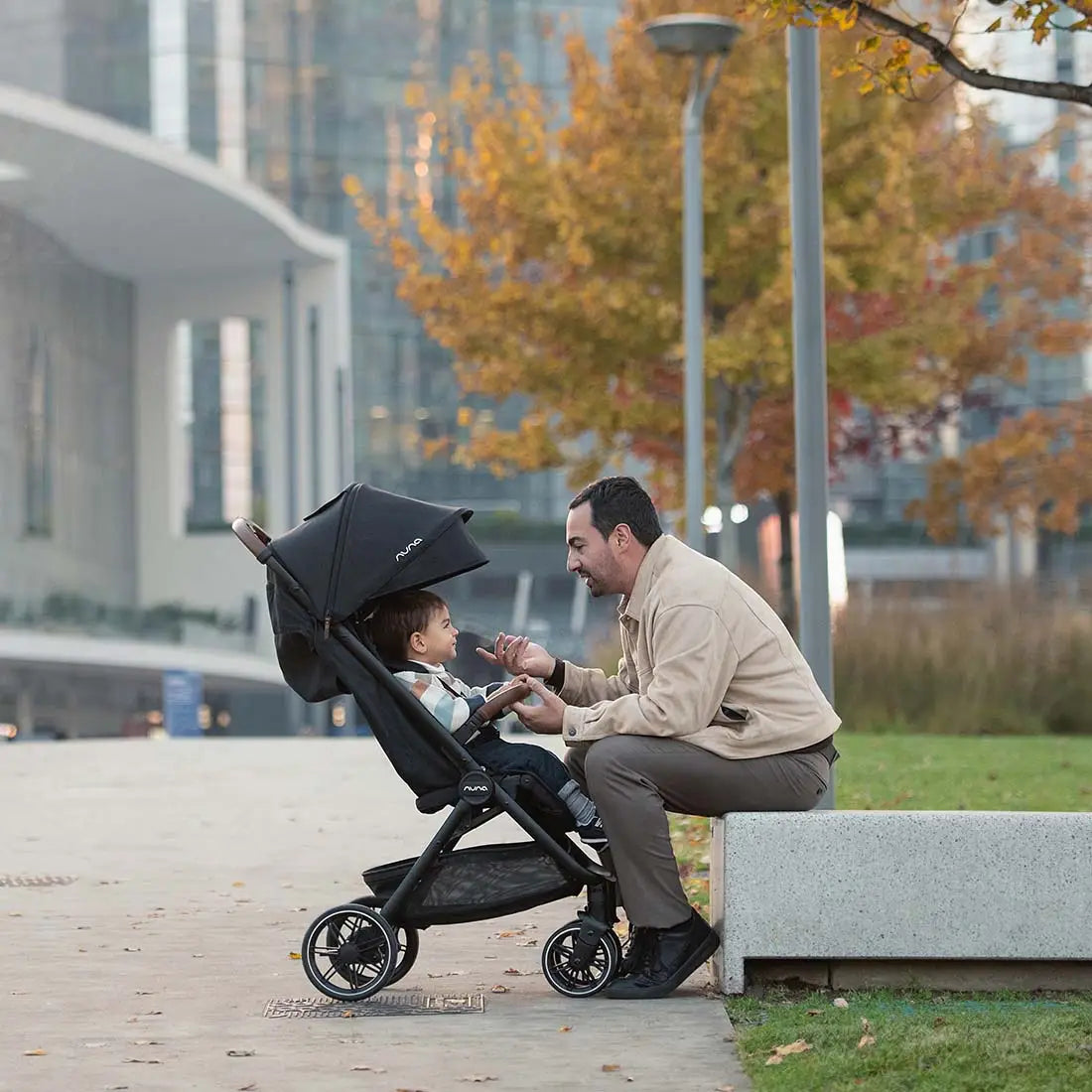 Nuna TRVL LX Stroller | Thunder + Bag & Rain Cover