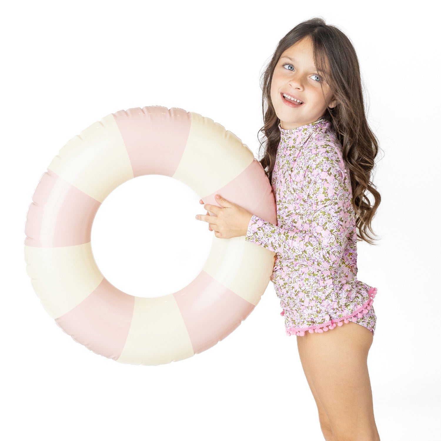 Blushing Blooms Girls Rashguard Swim Set