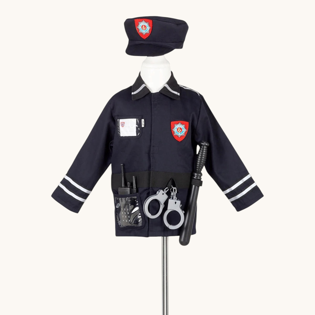Policeman Costume Set for Children – Includes Accessories for Role-Play & Entertainment - sz 4-7 yrs