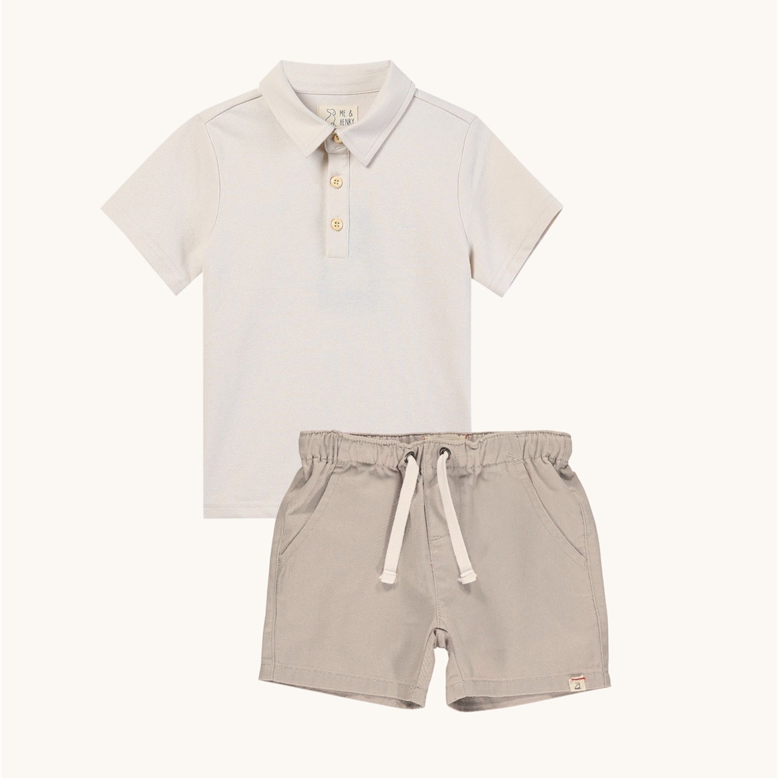Shipping cream pique polo set