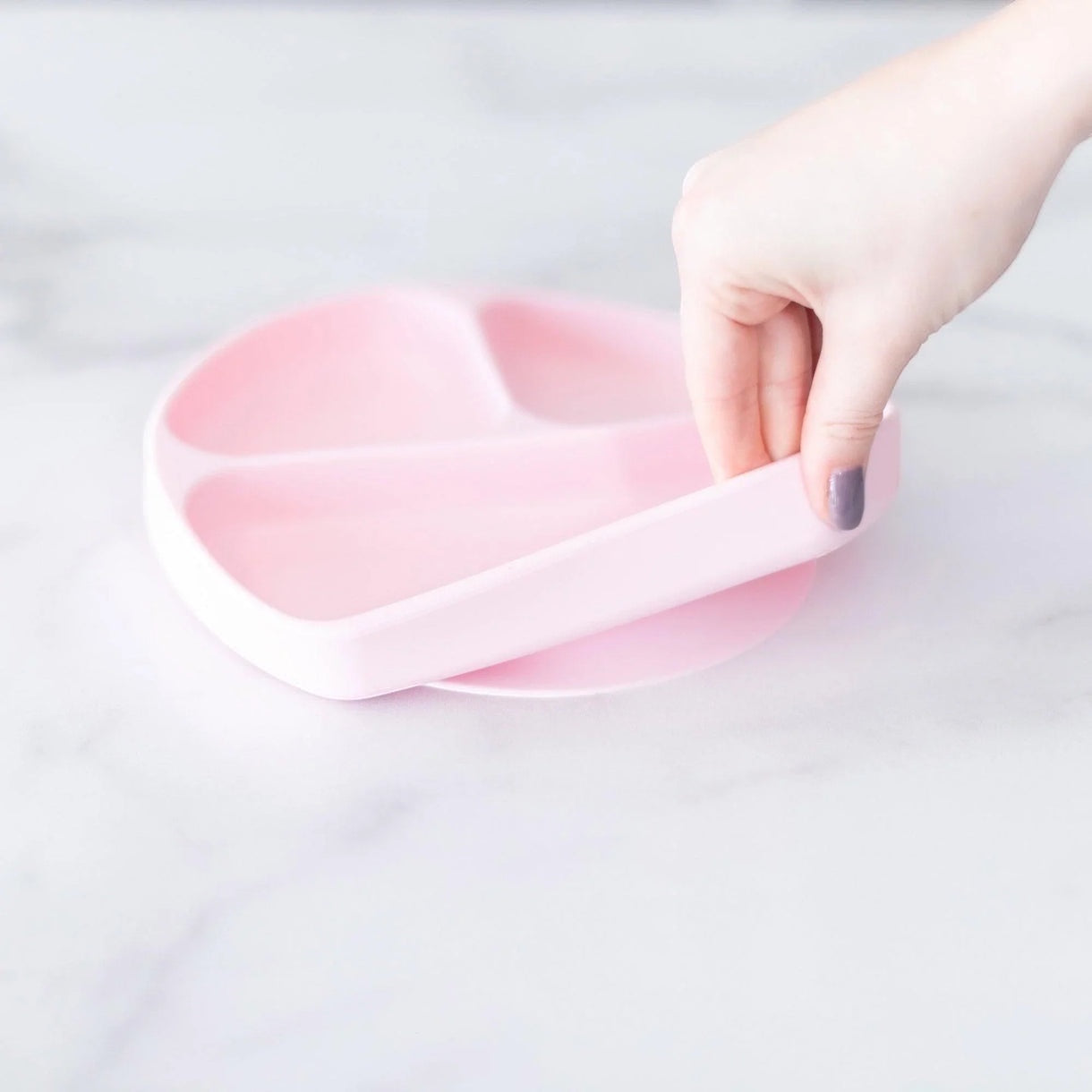 Silicone grip dish pink