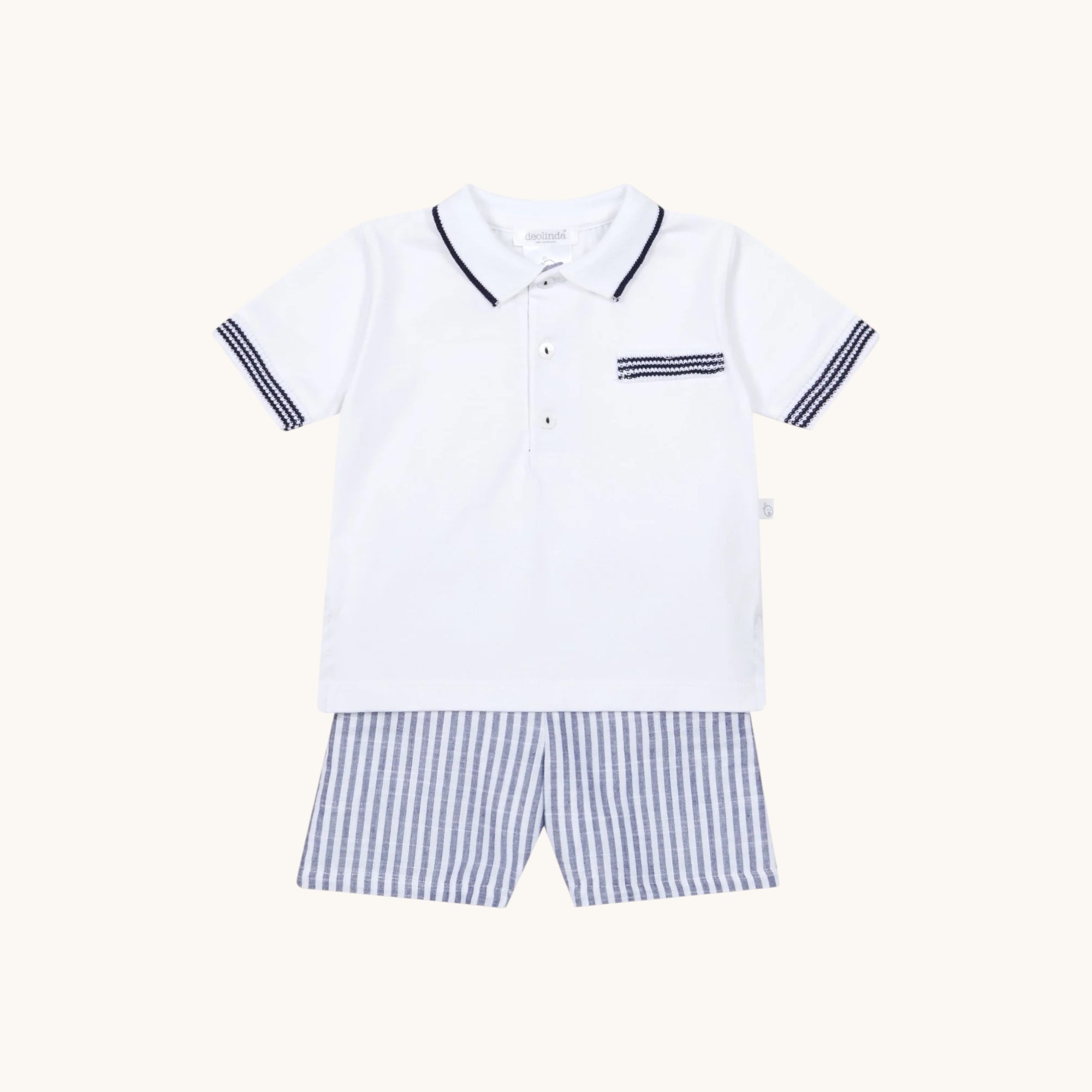 Henry Navy Stripe Polo Set - Me and Henry