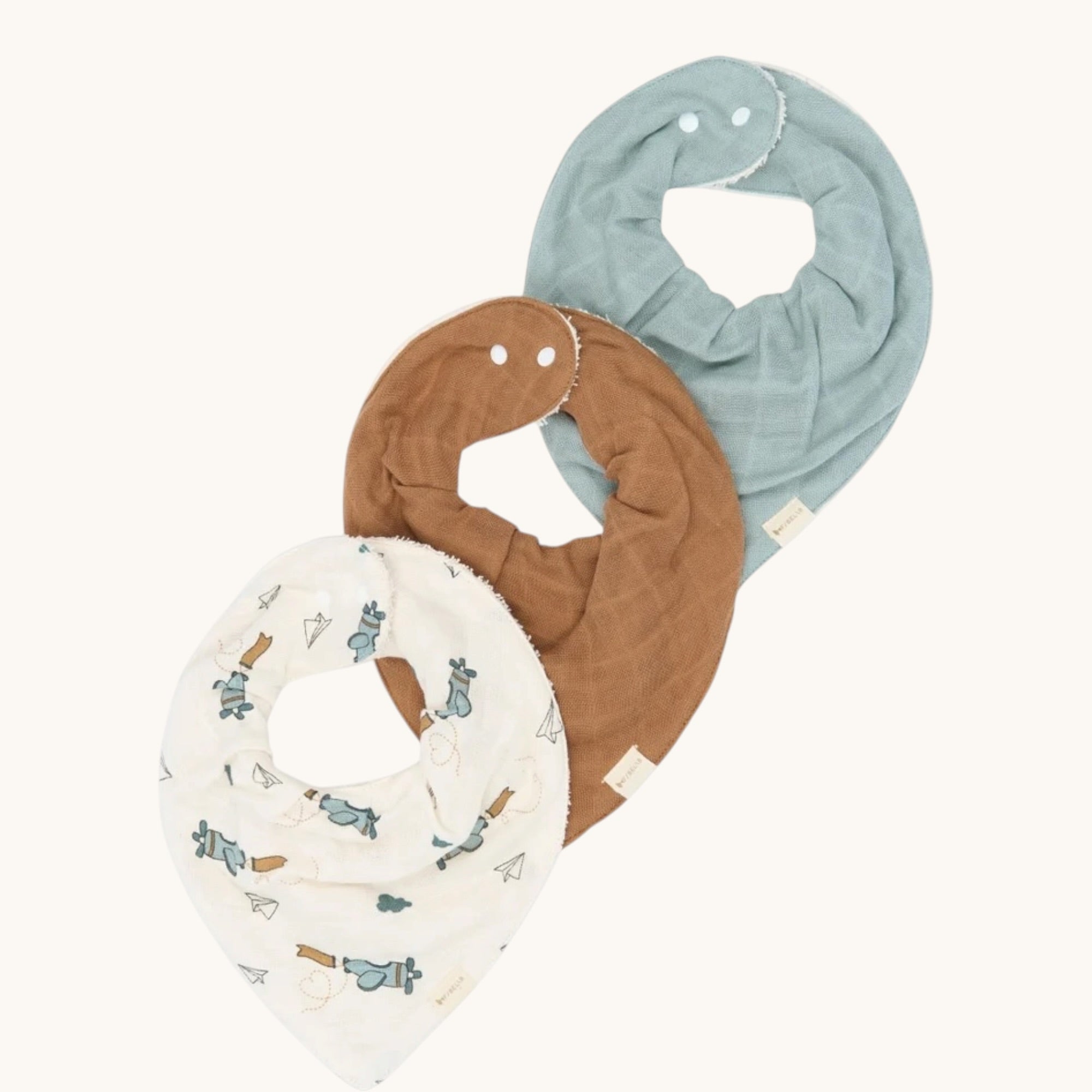 Bandana Bibs - 3 Pack - Air Plane Blue