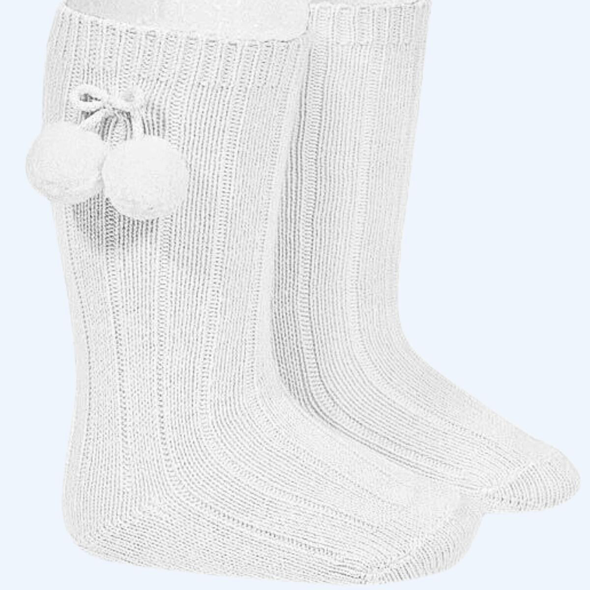 Medias canalé cóndor / blanco