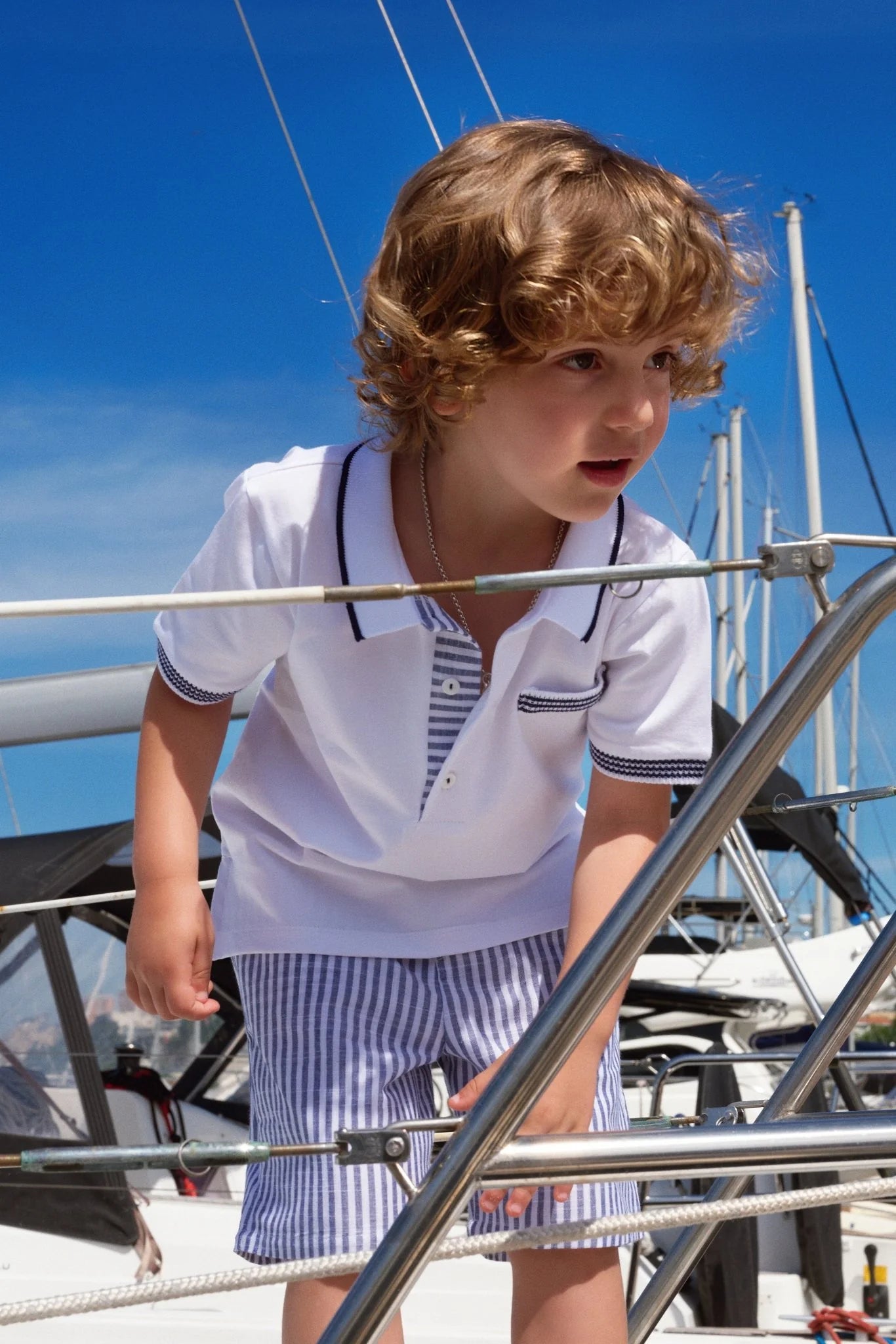 Henry Navy Stripe Polo Set - Me and Henry