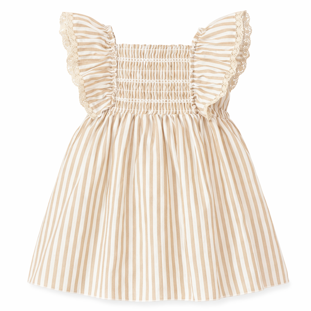 Beige striped dress - Valentina