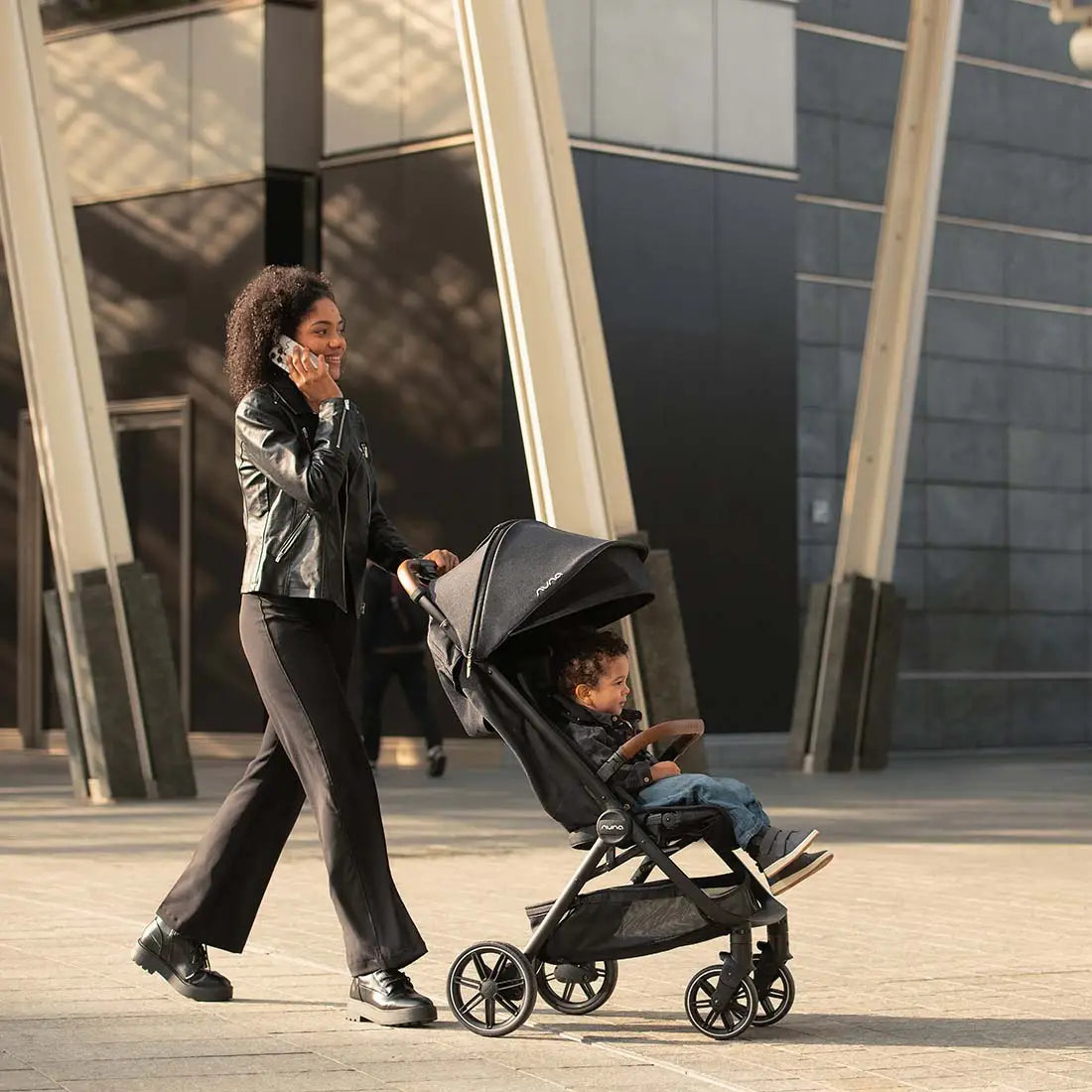 Nuna TRVL LX Stroller | Thunder + Bag & Rain Cover