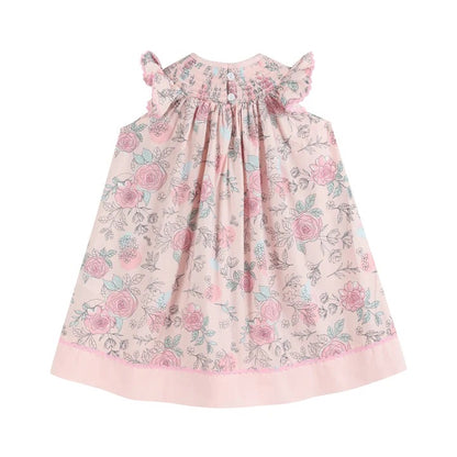 Pink rose smocked Dress