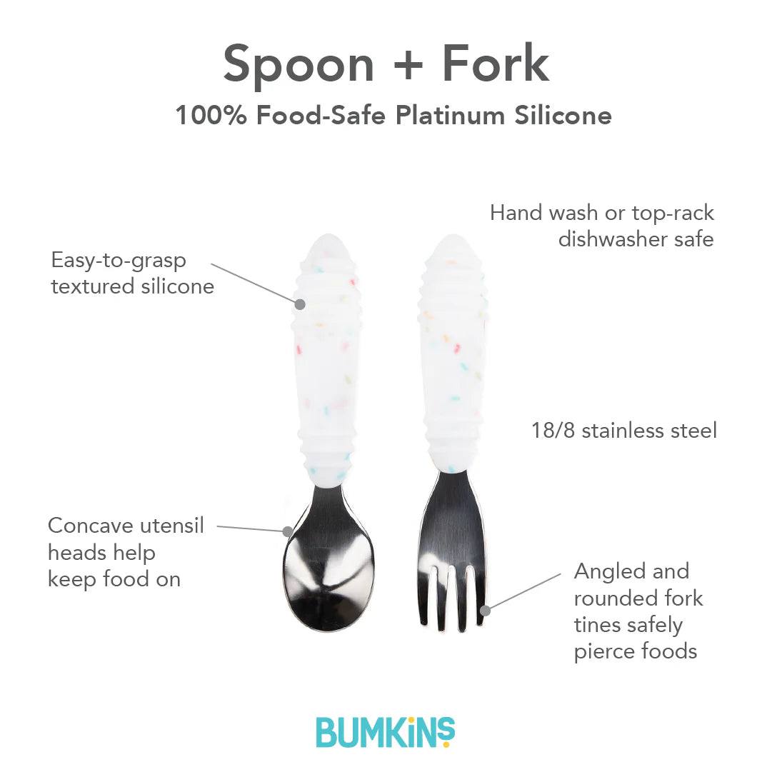 Spoon and fork set vanilla sprinkle