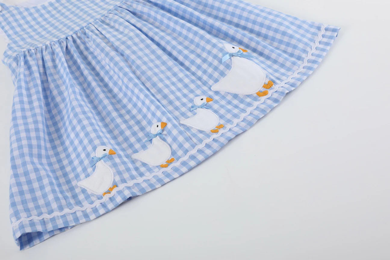 Blue Gingham Goose A Line Dress