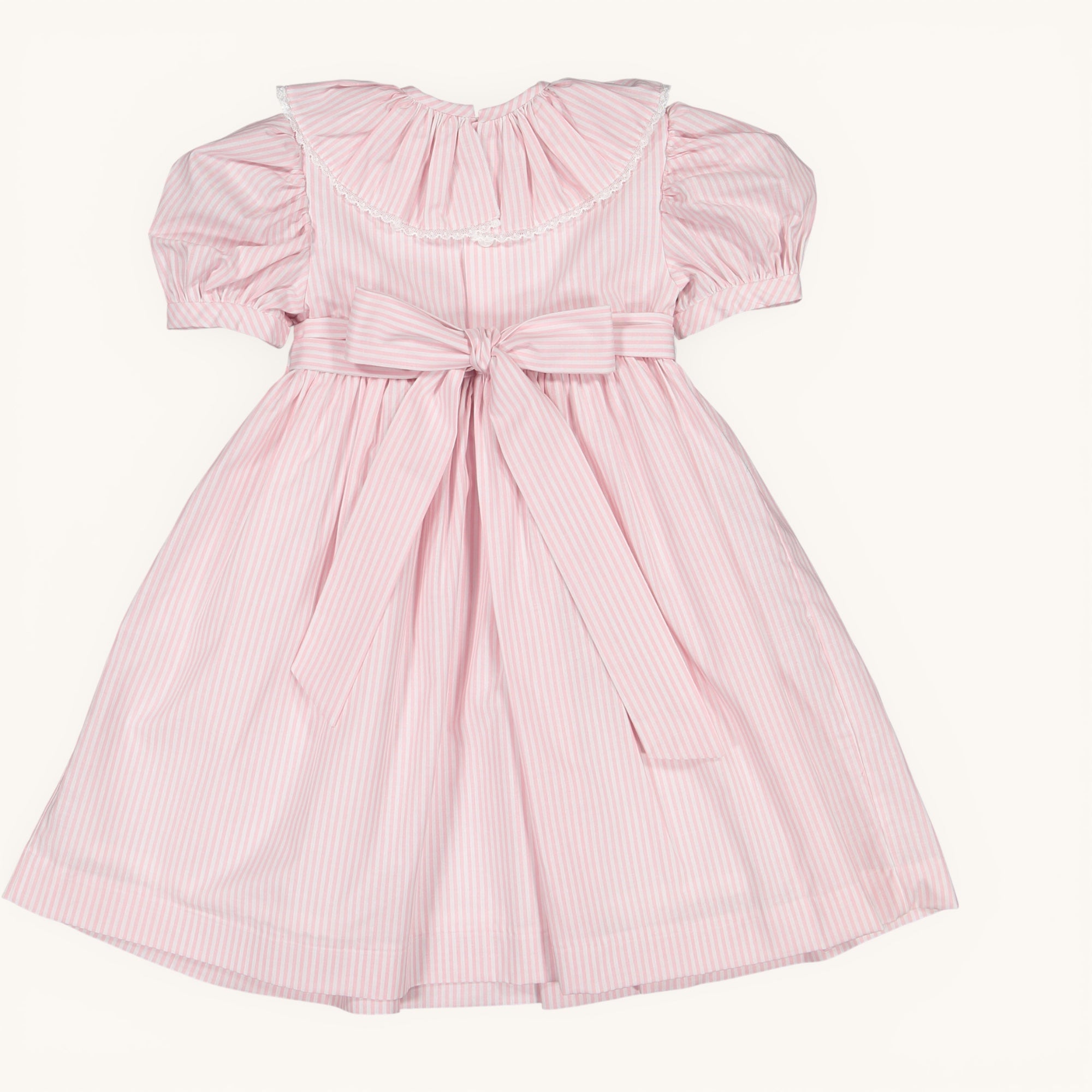 Rosé Stripes Smocked Dress
