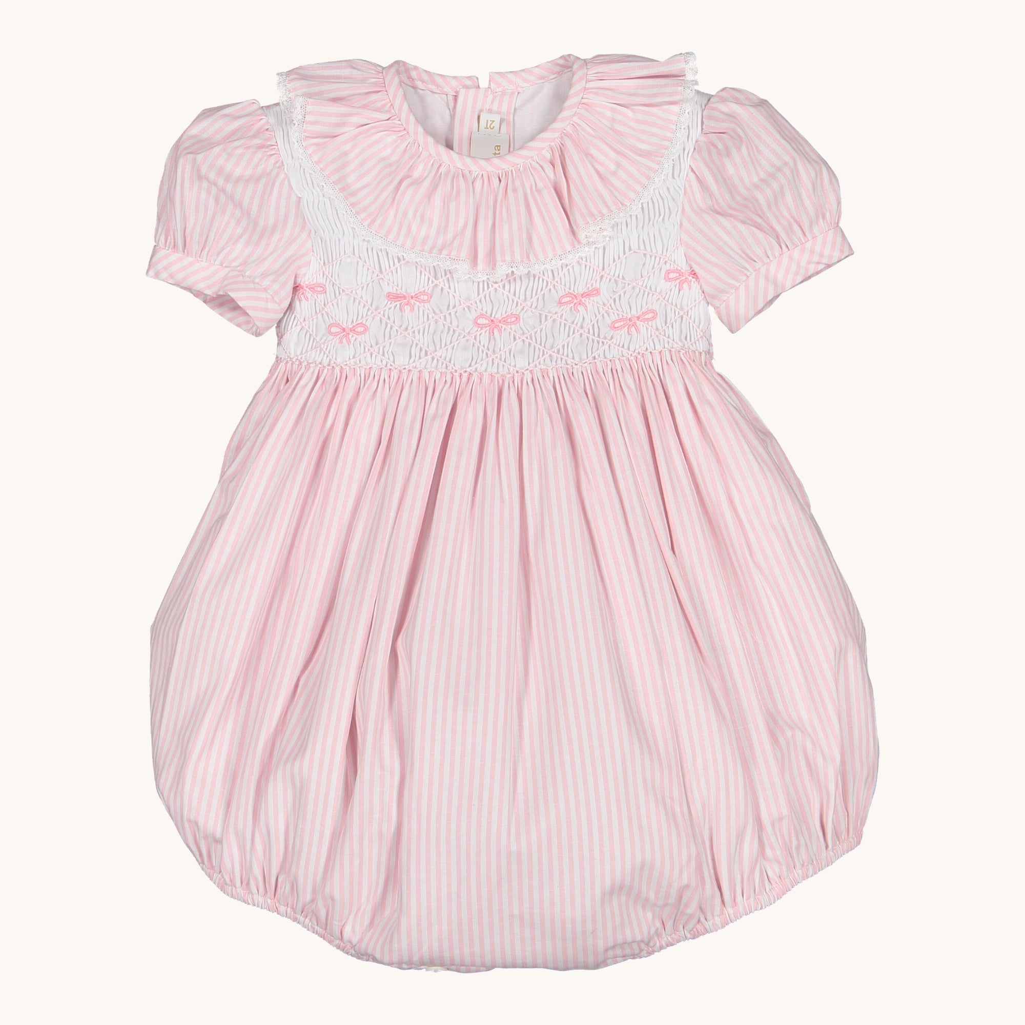 Rosé stripes Smocked Romper