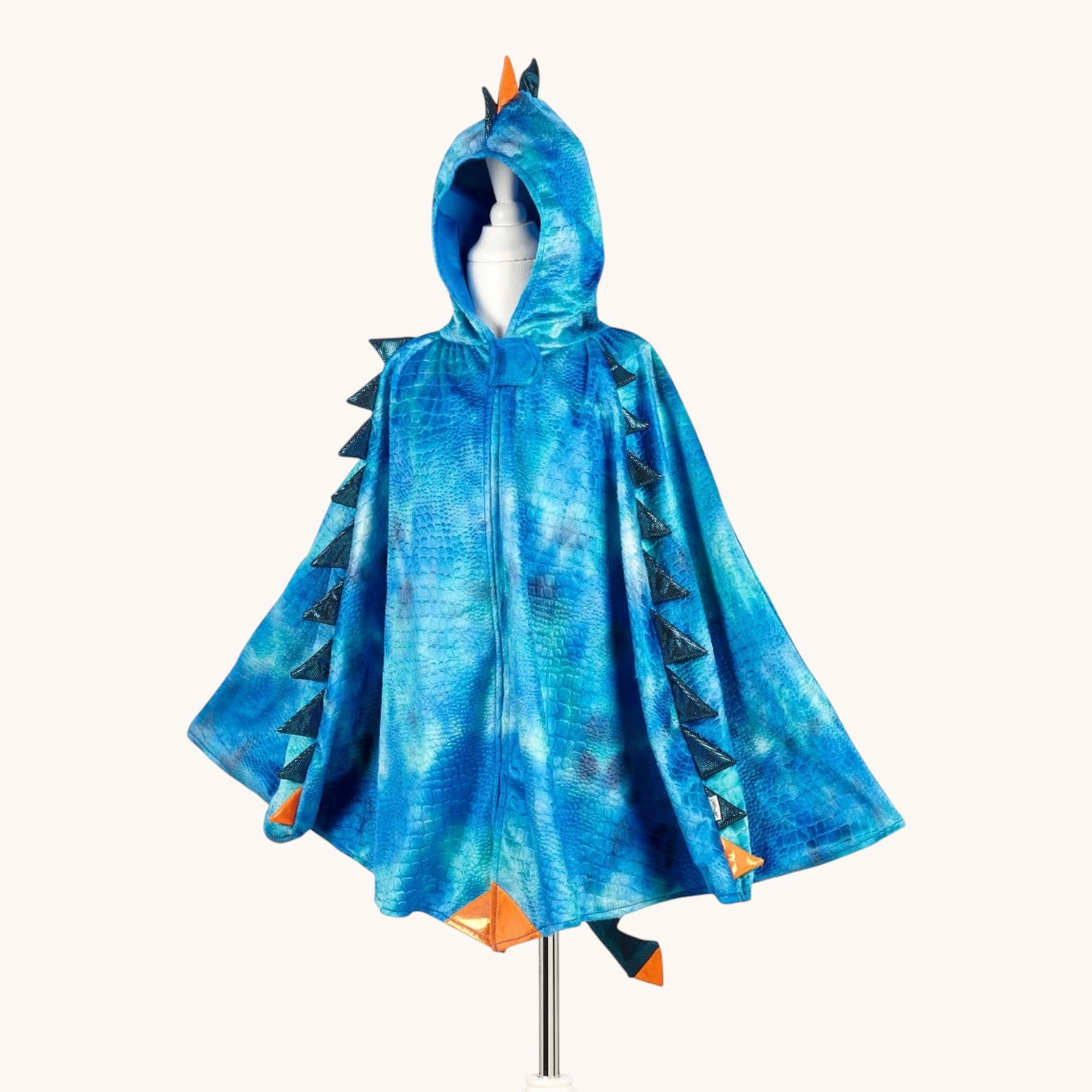 Blue Dragon Costume Cape for Kids 4–7 yrs