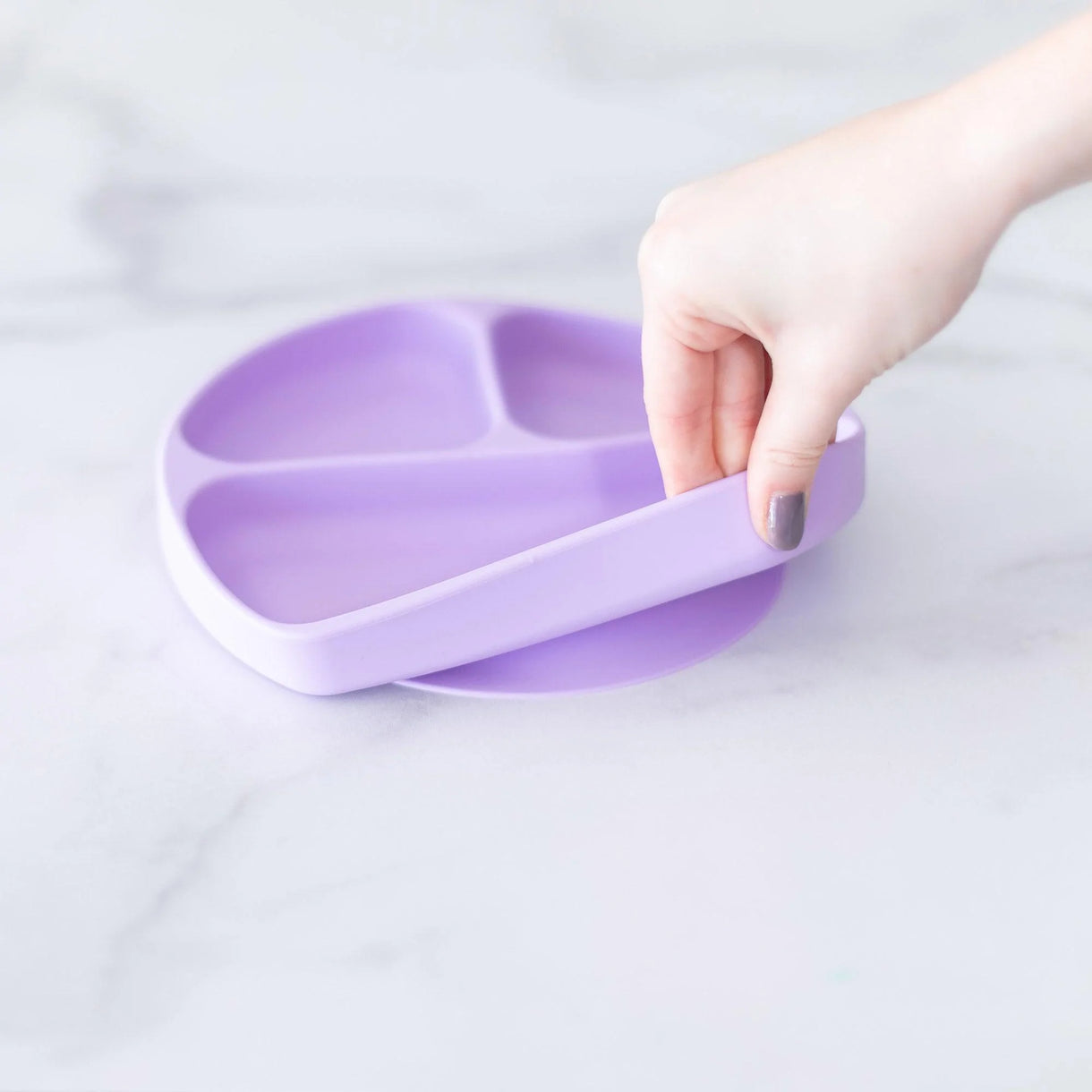 Silicone grip dish lavender