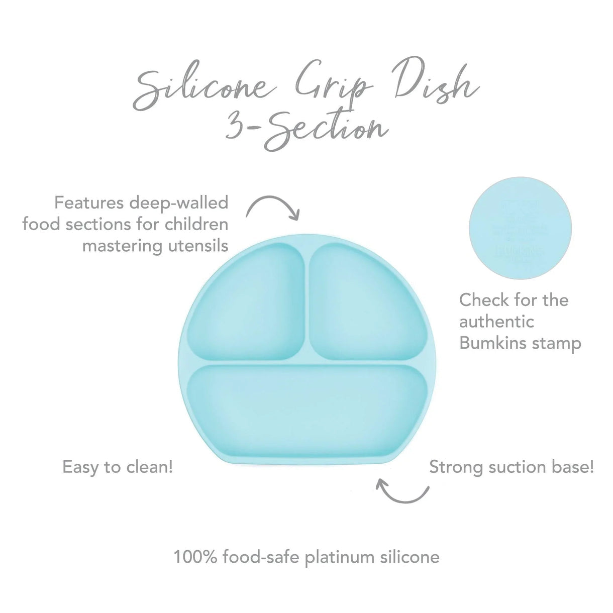 Silicone grip dish blue