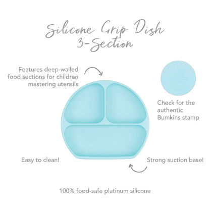 Silicone grip dish blue