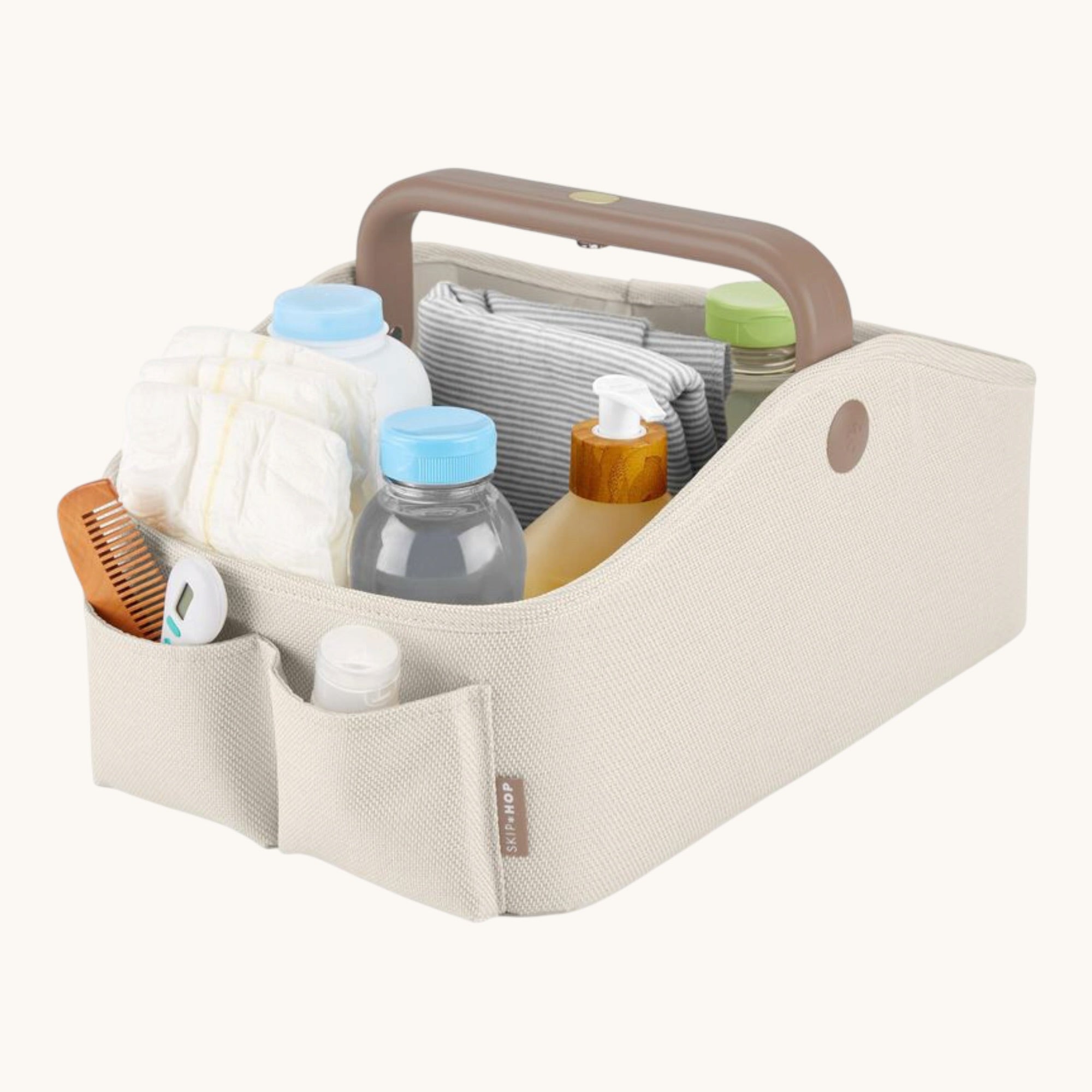 Nursery Style Light-Up Diaper Caddy - Beige