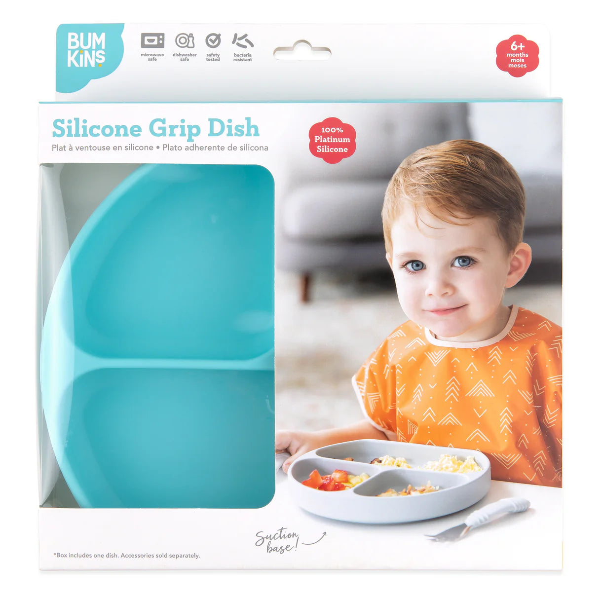 Silicone grip dish blue