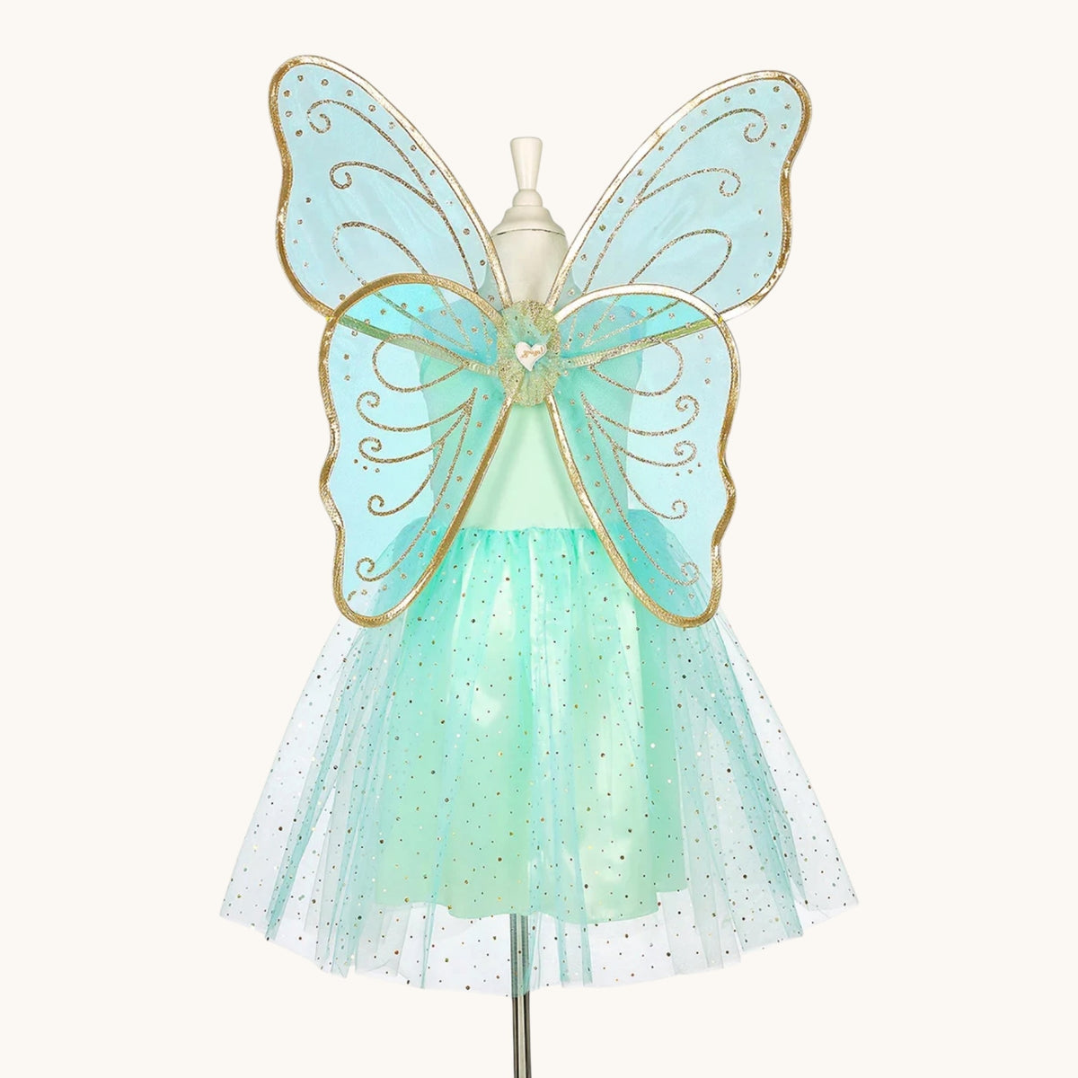 Camille -Dress and Wings Set (Green) 5-7 yrs