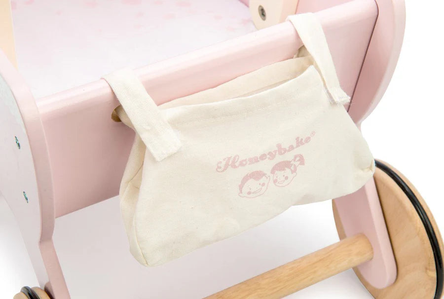 Retro Wooden Doll Pram