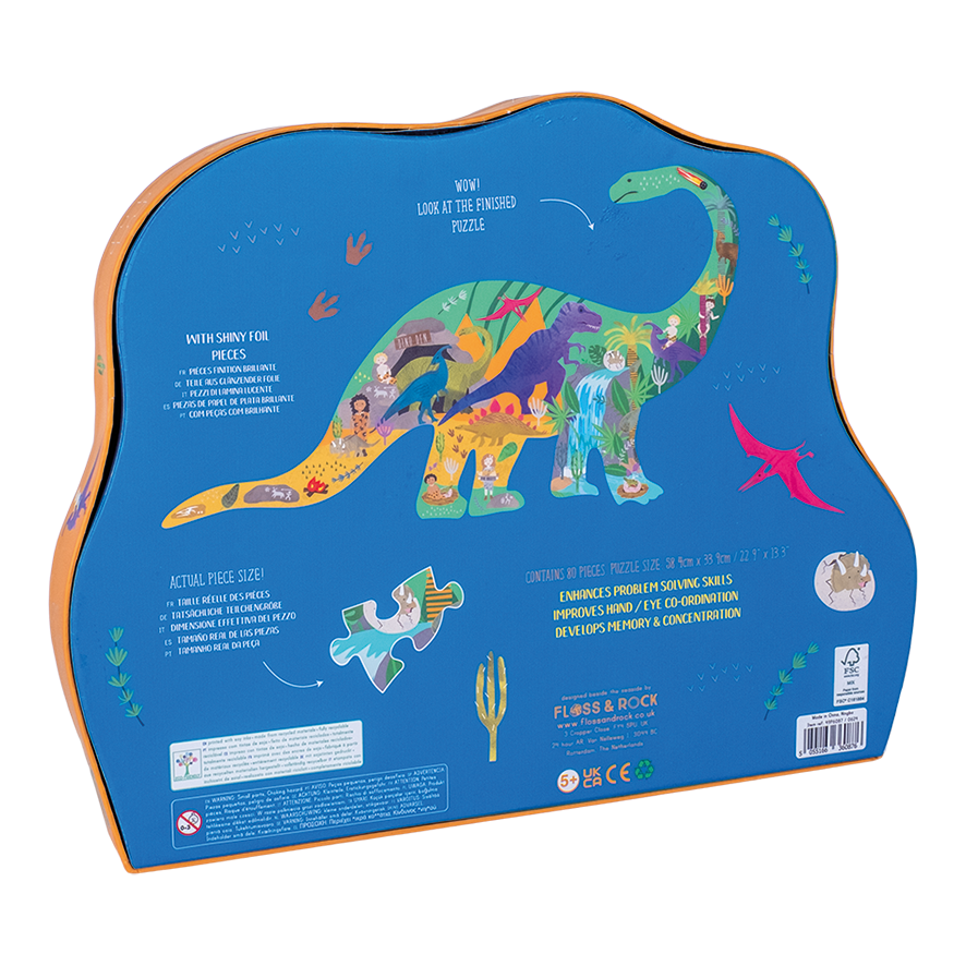 80 Piece Shaped Jigsaw - Dino