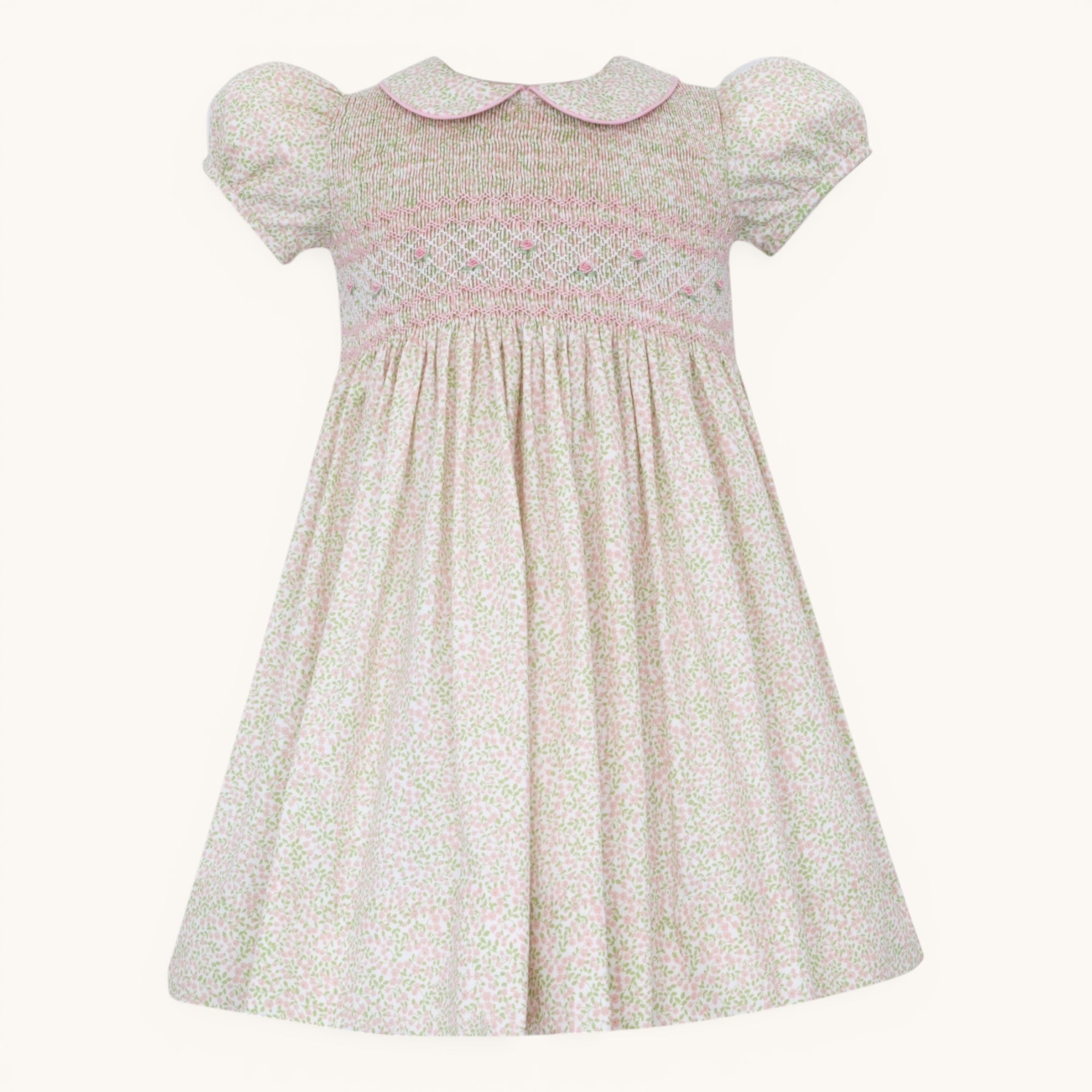 EVANGELINE- Pink mini floral dress