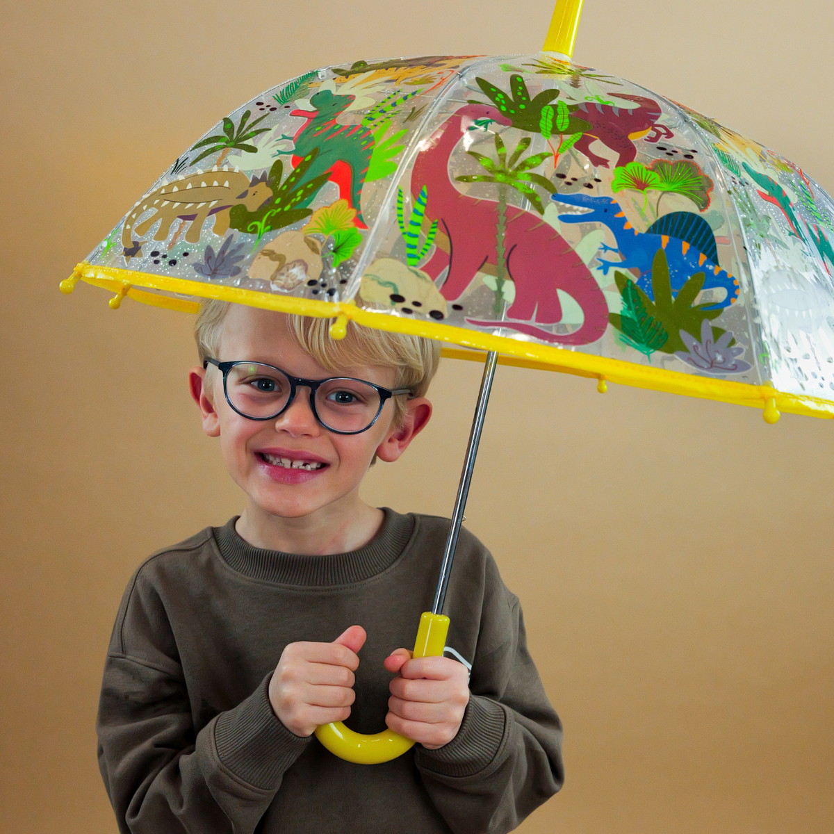 Transparent Colour Changing Umbrella - Dino