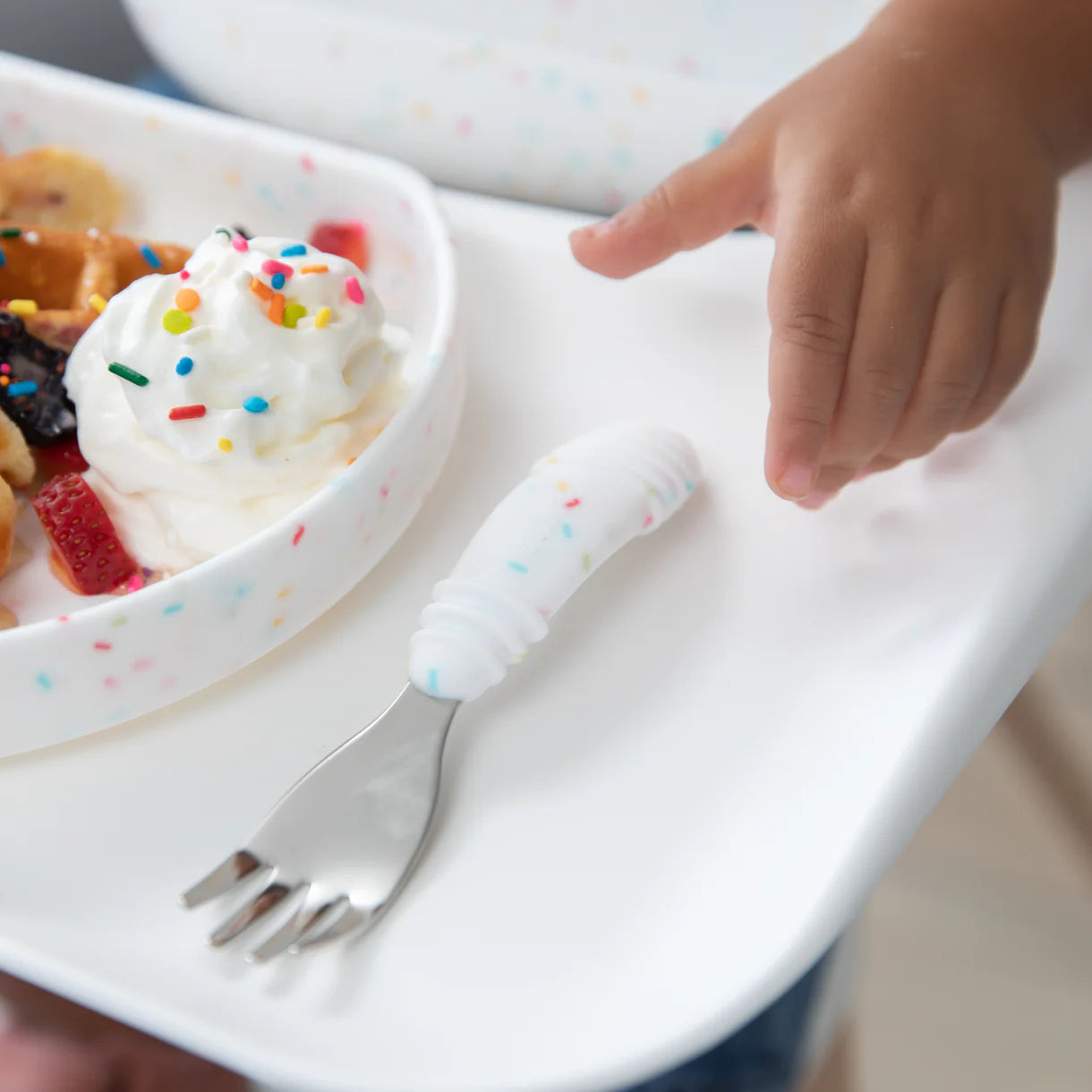 Spoon and fork set vanilla sprinkle