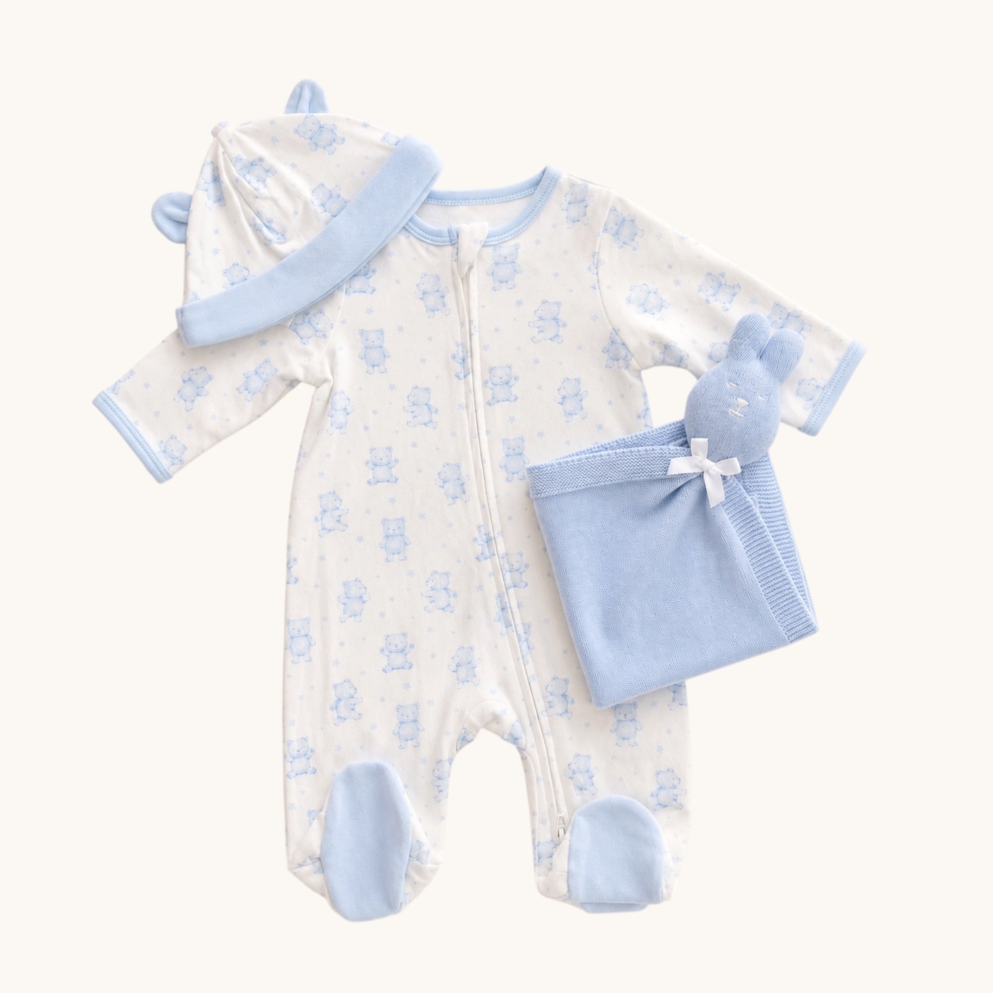 Blue Teddy Gift Set