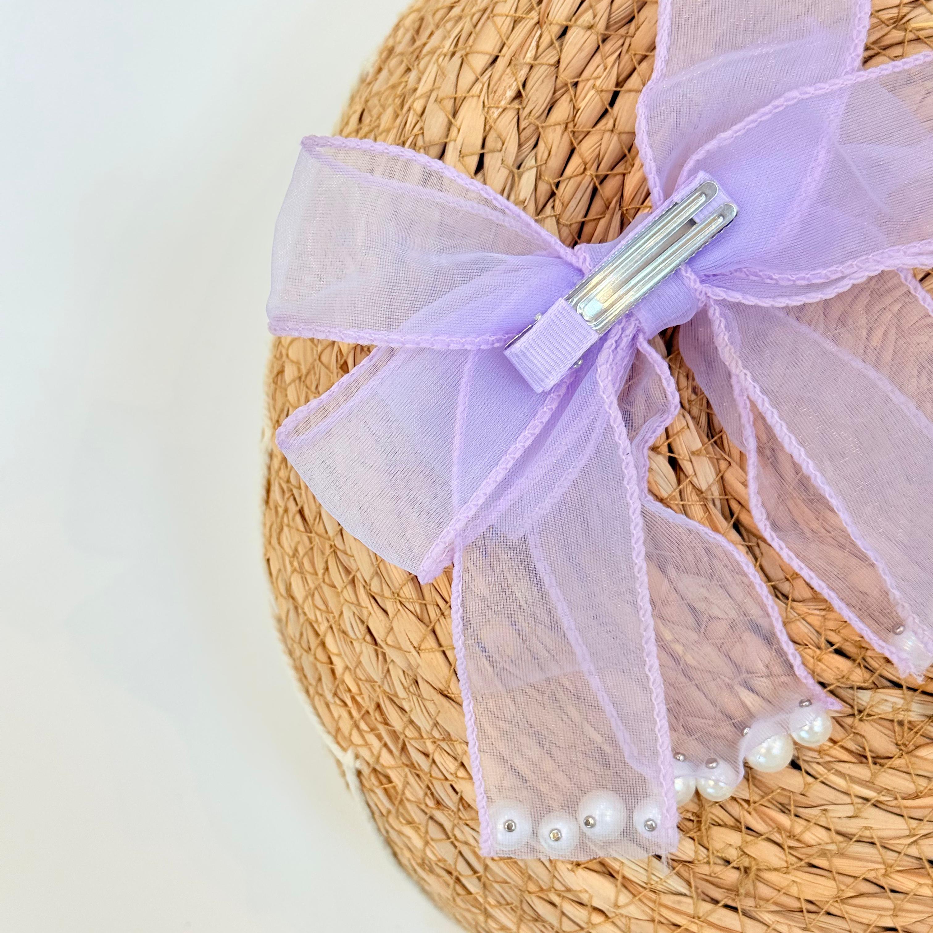 Pearl lavanda bow