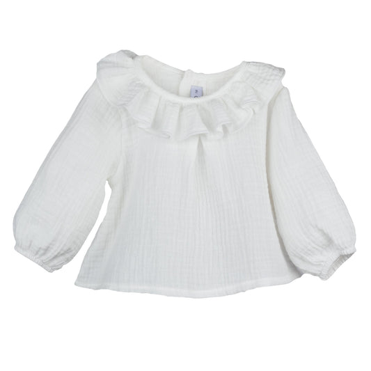 Blusa Cuello Volante Natural Estena