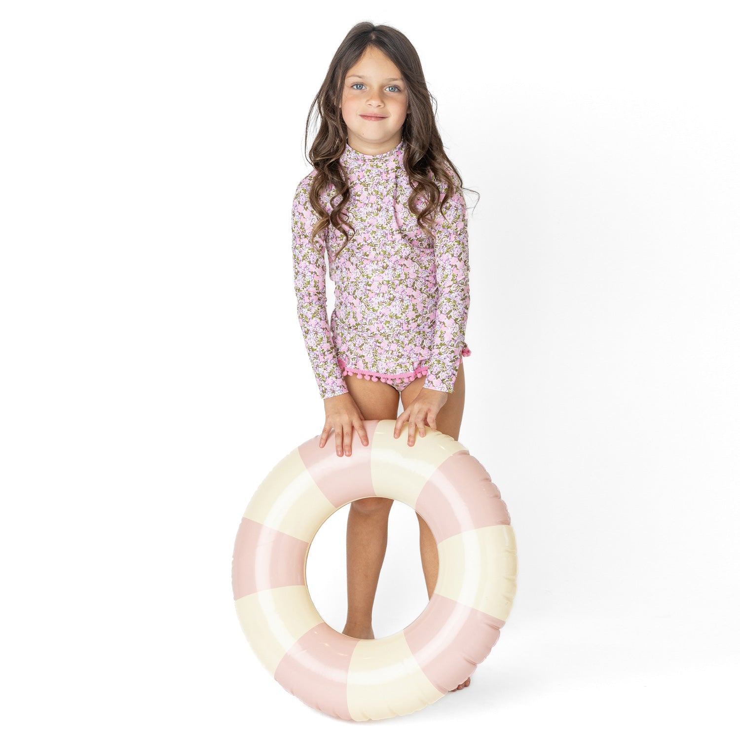 Blushing Blooms Girls Rashguard Swim Set