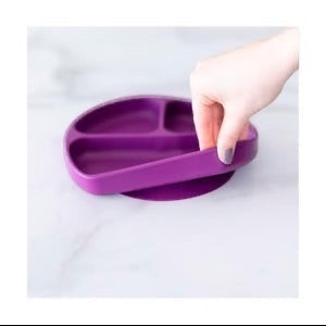 Silicone grip dish purple