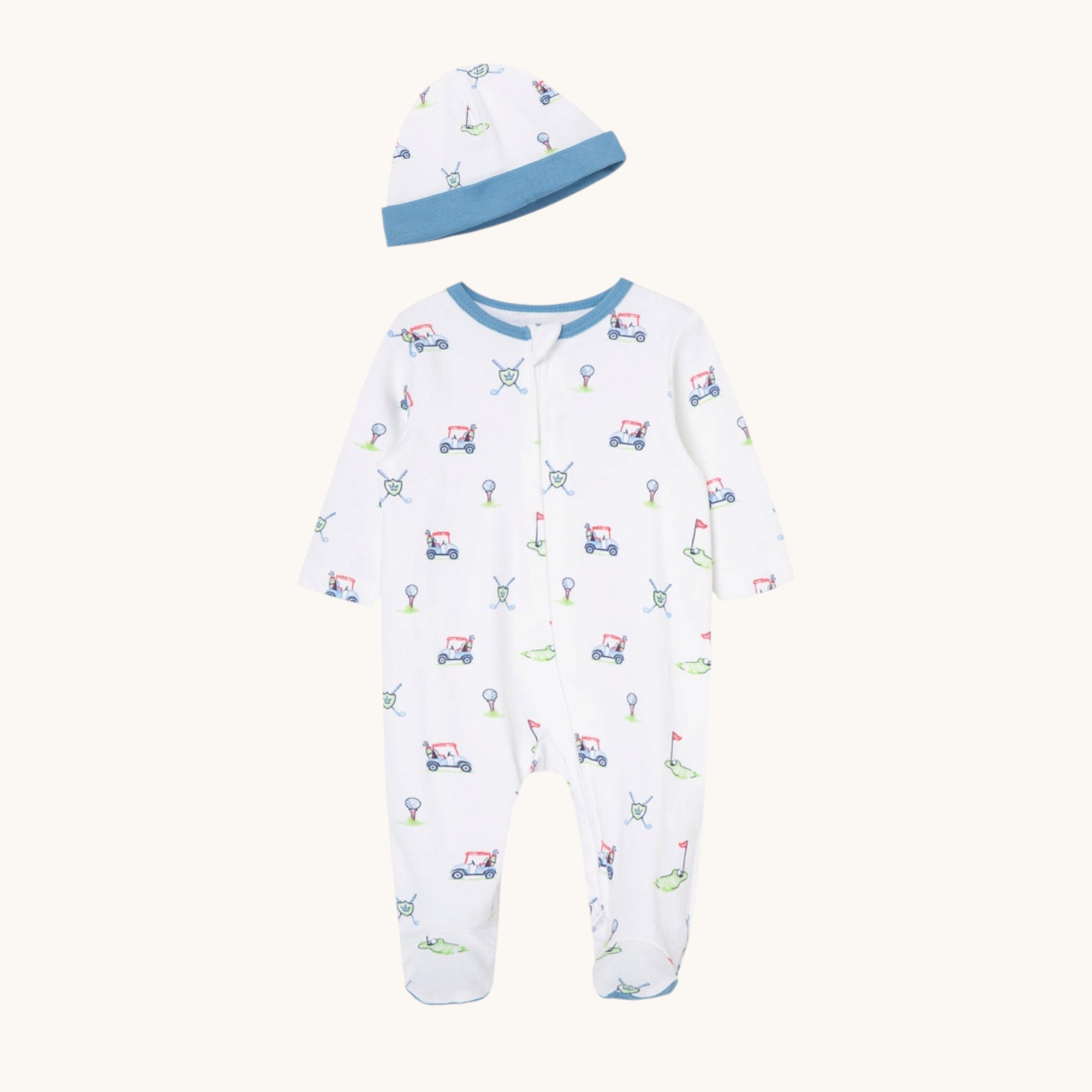 Golf Club 2-Way-Zip Footie with Hat