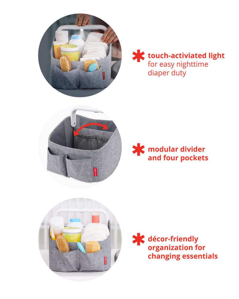 Nursery Style Light-Up Diaper Caddy - Beige