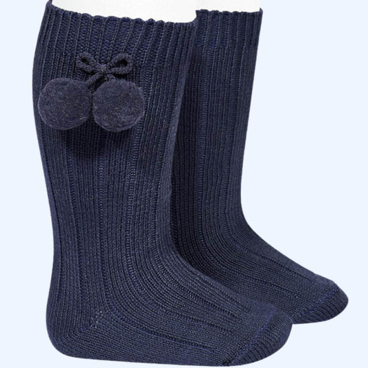 Medias canalé cóndor / Azul Marino