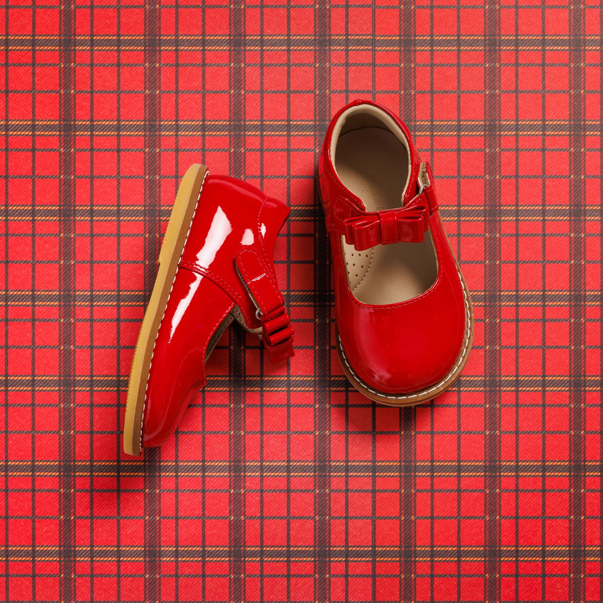 Mary Jane with Bow Toddler Red