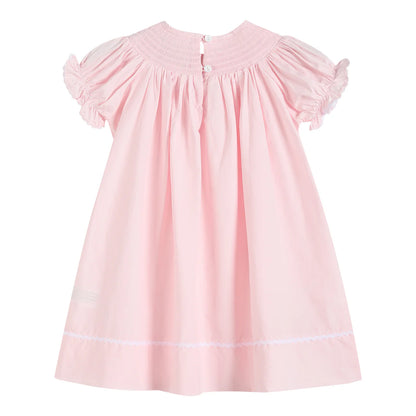 Light Pink Daisy Smocked Bishop Dress