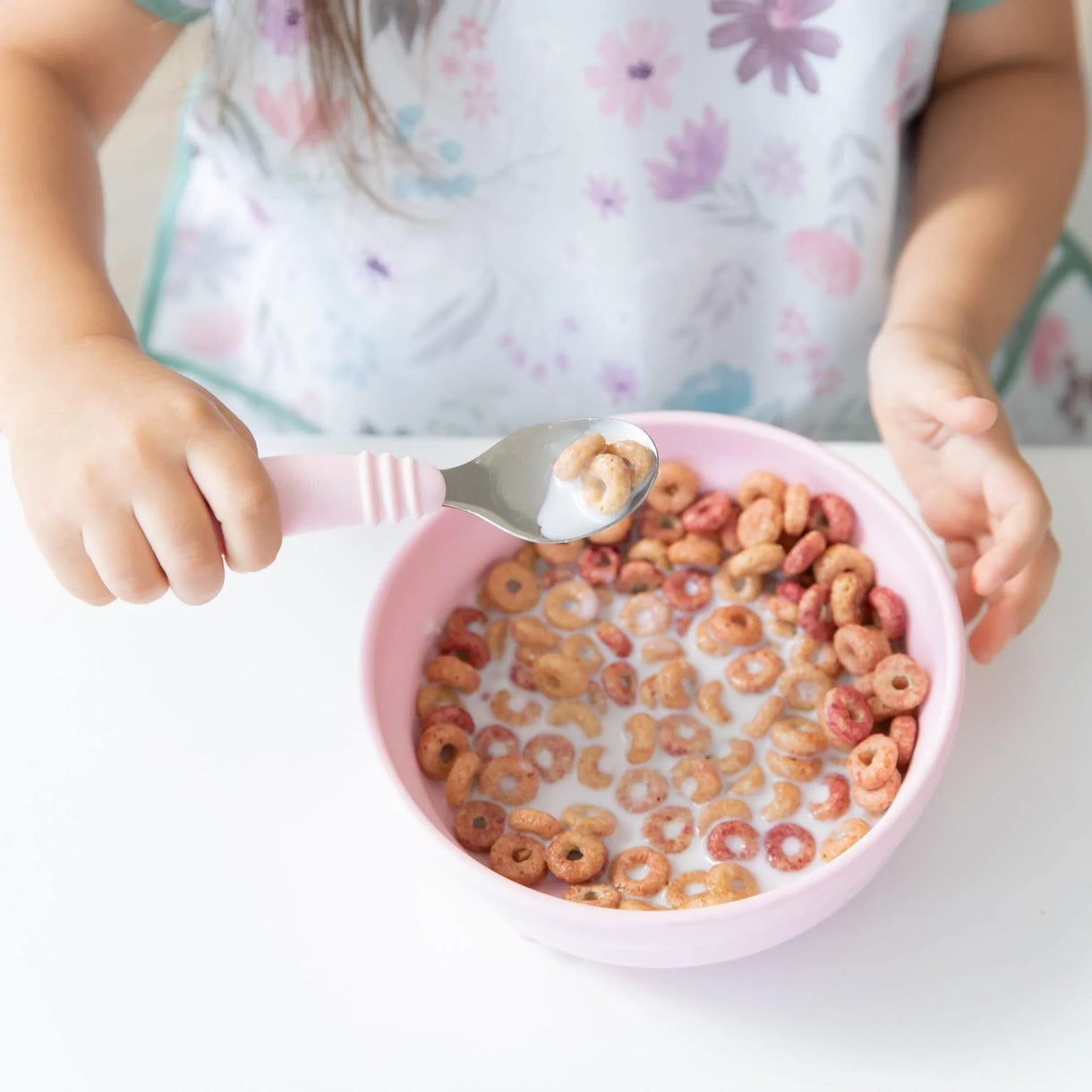 Silicone grip bowl pink