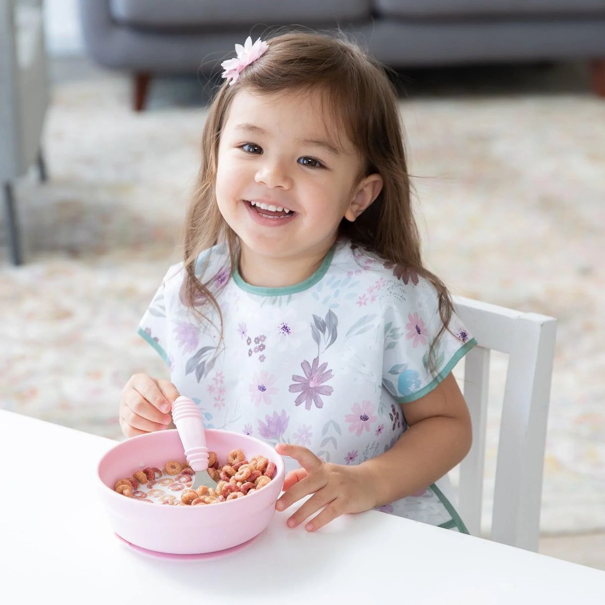 Silicone grip bowl pink