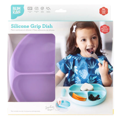 Silicone grip dish lavender